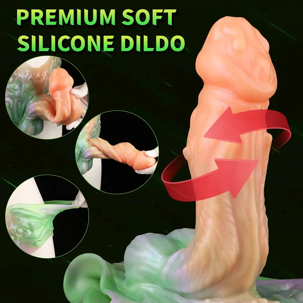 8.26in Monster Creature Hollow Dildo Harness Pants Strap on Spiked Dildo