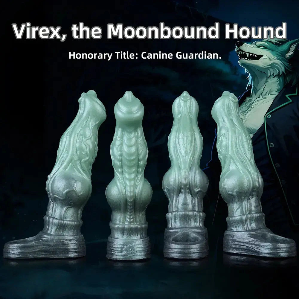 8.26in Moonbound Hound Silicone Hollow Cock Sleeve Dildo For Male Toy