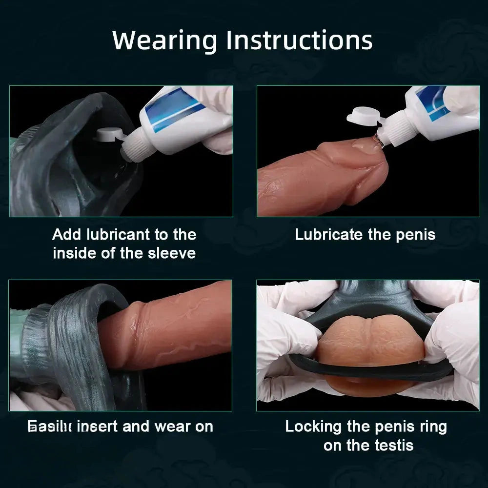 8.26in Moonbound Hound Silicone Hollow Cock Sleeve Dildo For Male Toy
