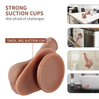 8.26in Odd Silicone Realistic Dildo Cock For Women With Suction Cup