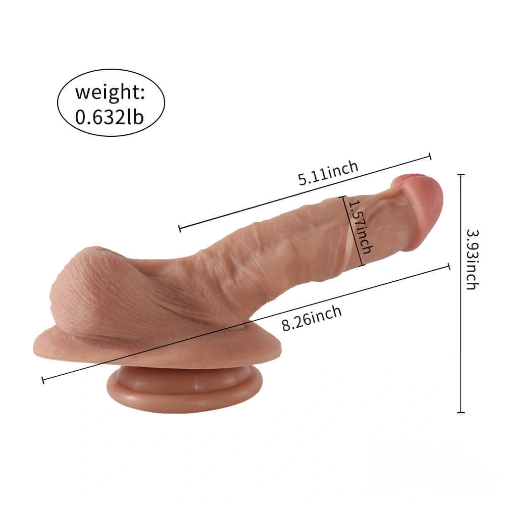 8.26in Odd Silicone Realistic Dildo Cock For Women With Suction Cup