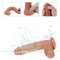 8.26in Pressing Ejaculating Water Dildo With Real Lifelike Vessel