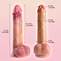 8.26in Realistic Anal Big Uncut Silicone Soft Lifelike Skin Feel Dildo