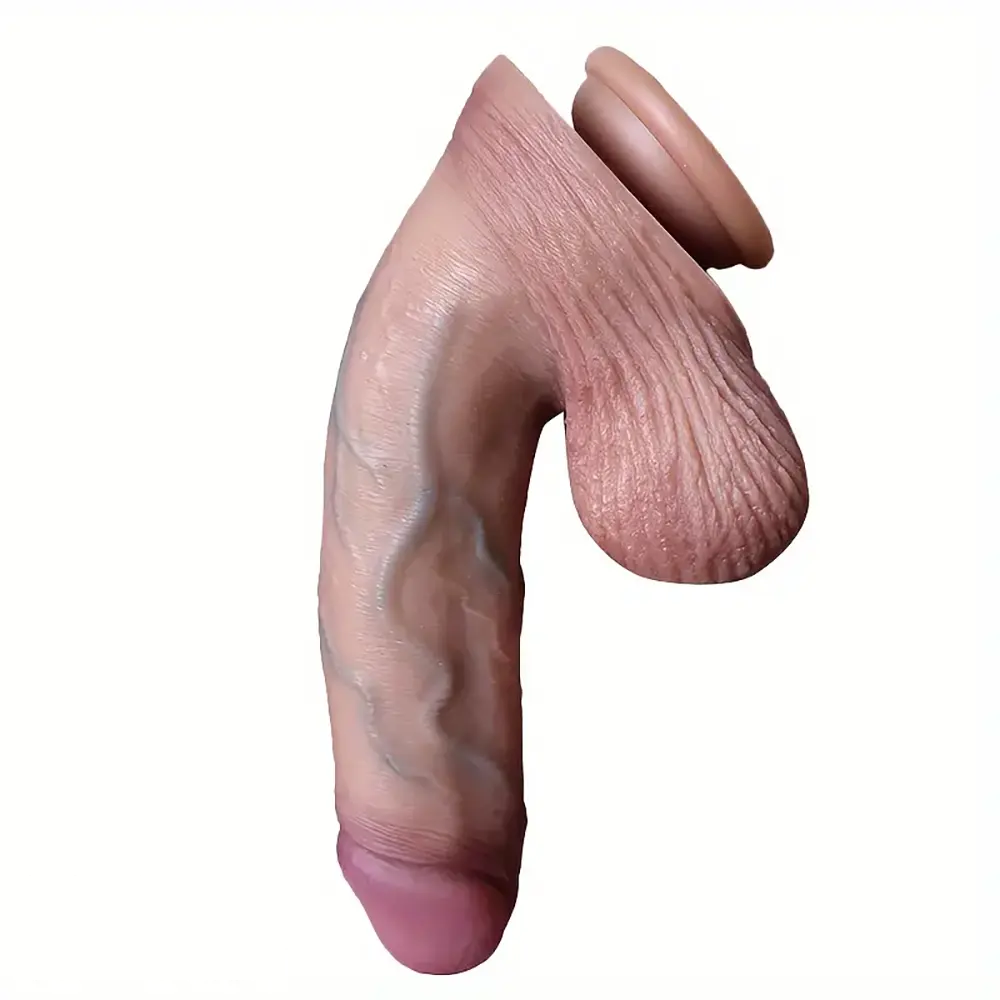 8.26in Realistic Curved Big Silicone Soft Dildo Hanging Style Sex Toy