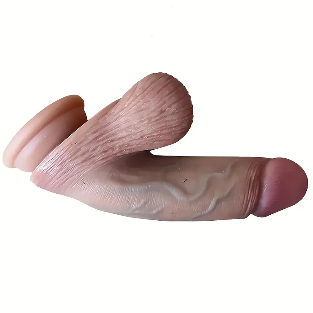 8.26in Realistic Curved Big Silicone Soft Dildo Hanging Style Sex Toy