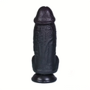 8.26in Realistic PVC Ebony Big Dildo For Anus Clit Hand-Free Play