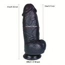 8.26in Realistic PVC Ebony Big Dildo For Anus Clit Hand-Free Play