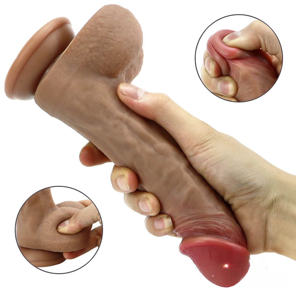 8.26in Sex Equipment Female Masturbation Soft Silicone Dildo