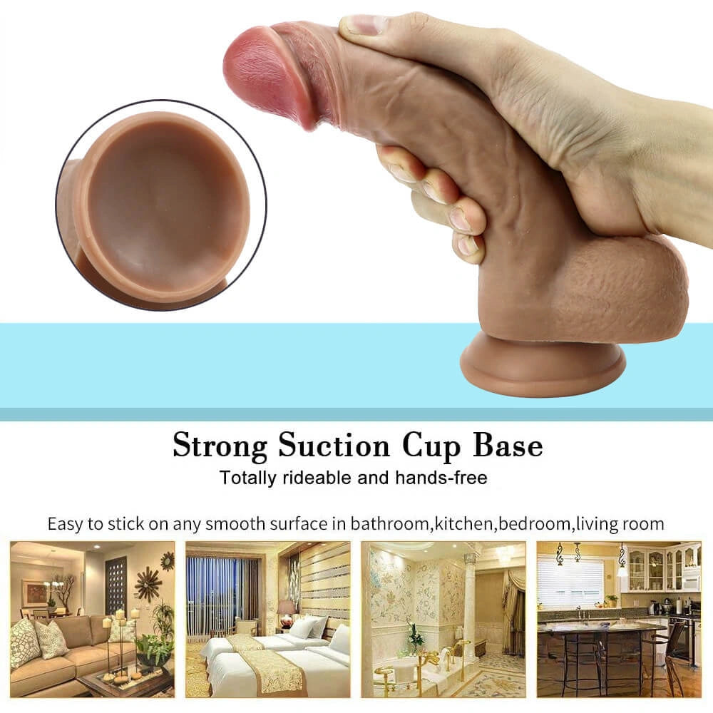 8.26in Sex Equipment Female Masturbation Soft Silicone Dildo