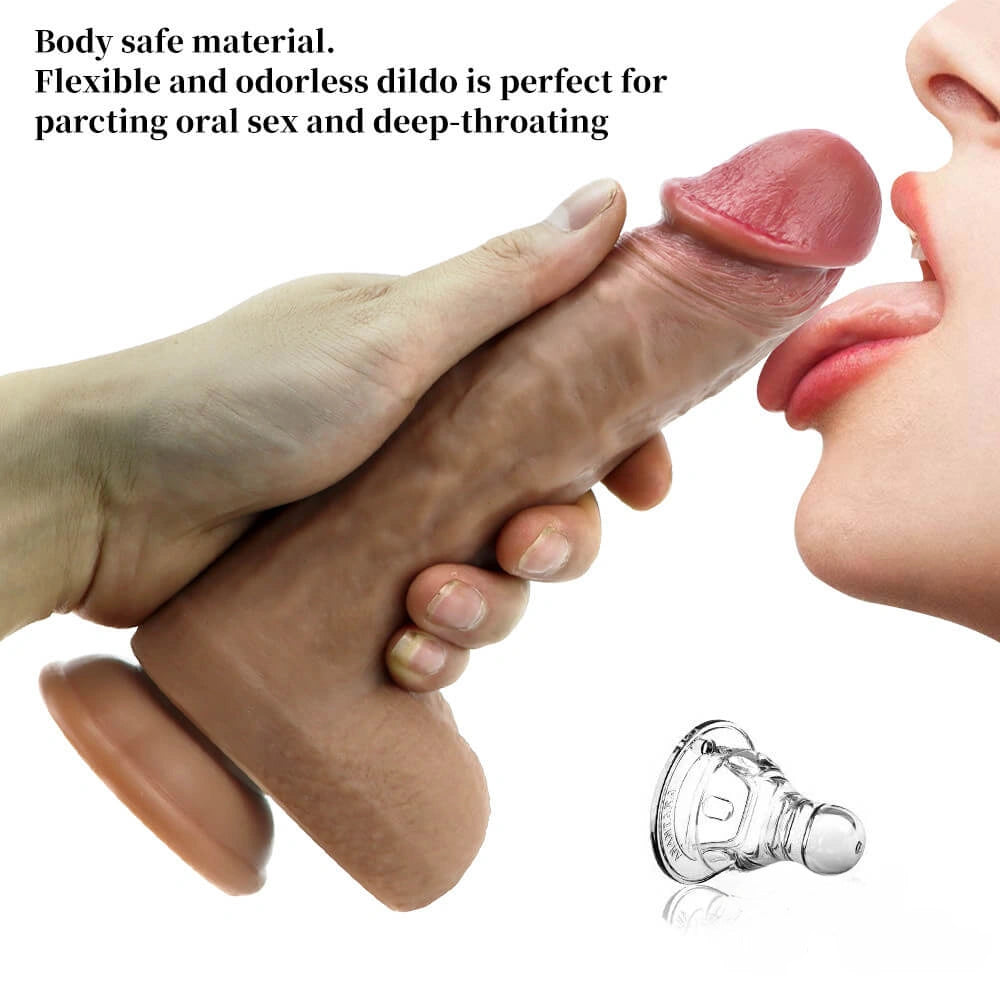 8.26in Sex Equipment Female Masturbation Soft Silicone Dildo