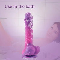 8.26in Silicone Night Sky Realistic Dildo Adult Toy With Balls
