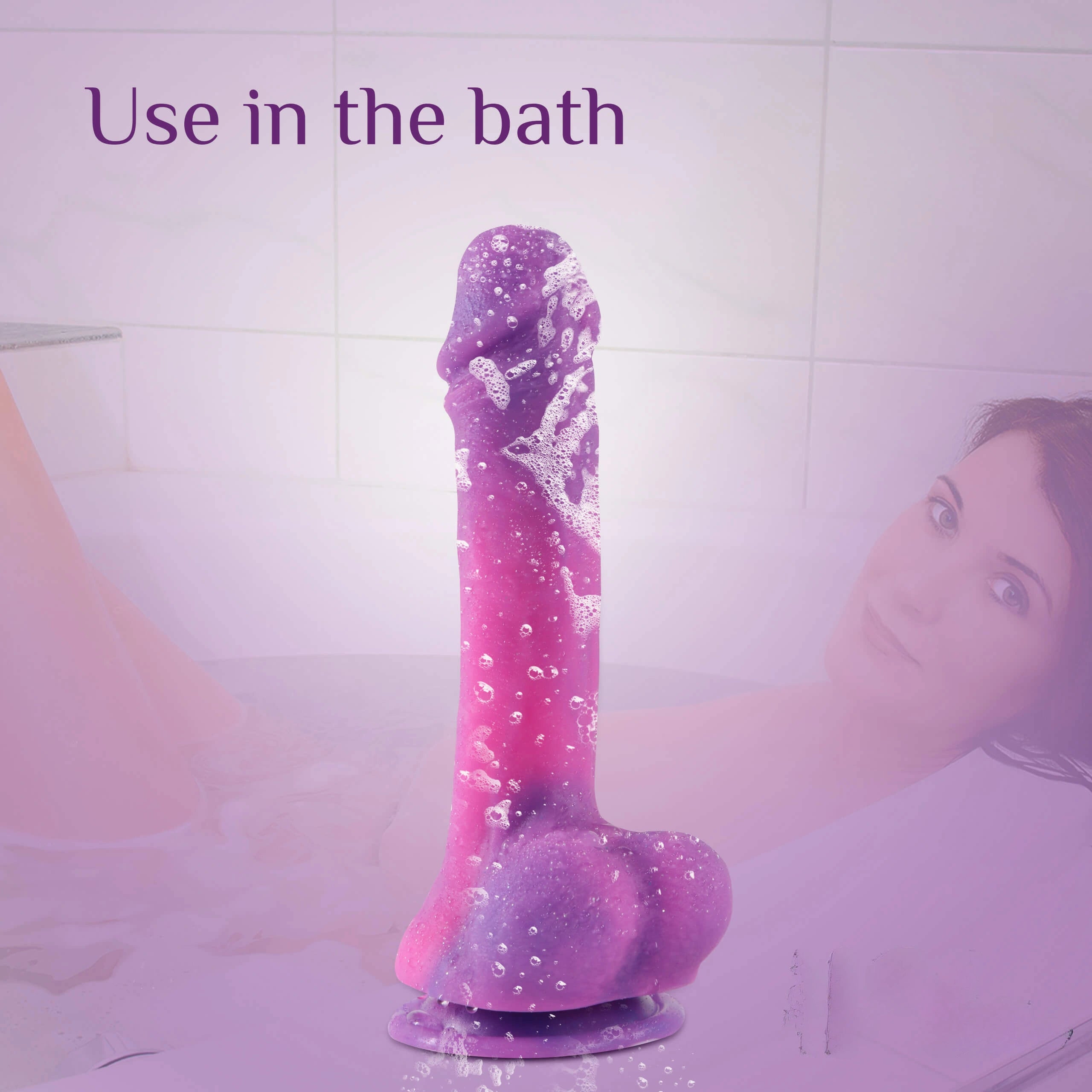 8.26in Silicone Night Sky Realistic Dildo Adult Toy With Balls