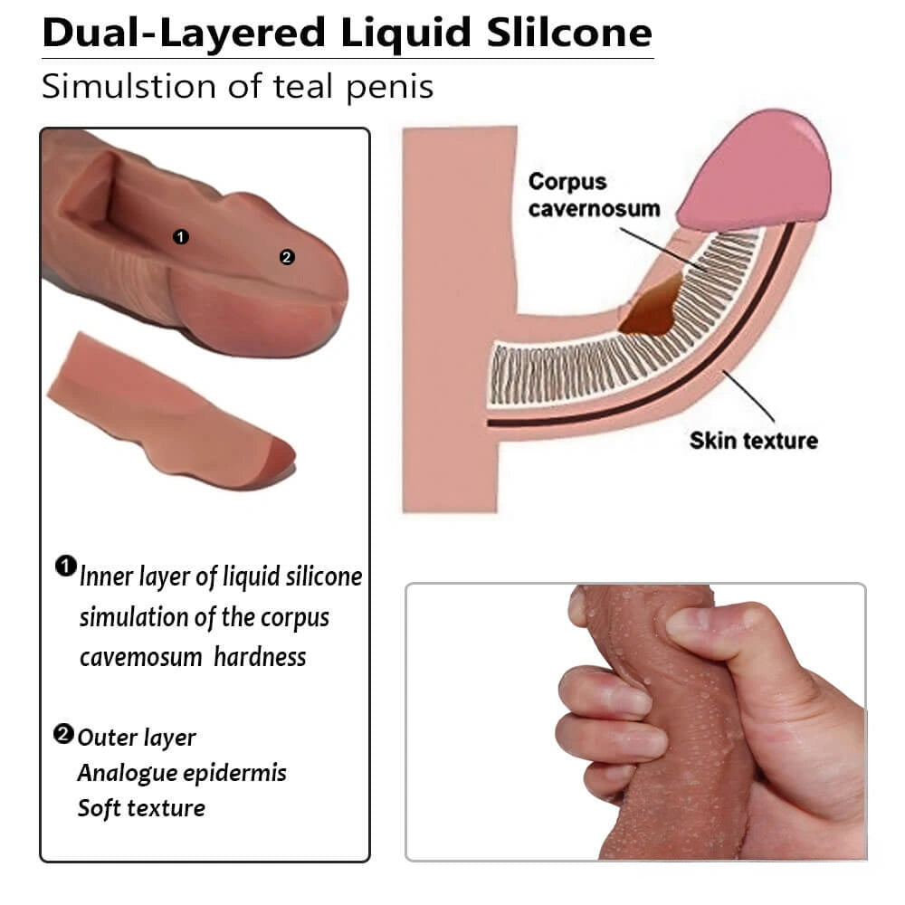 8.26in Silicone Realistic Waterproof Dildo Sex Toy For Vagina Sex