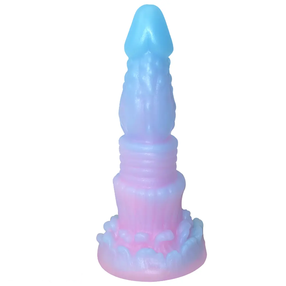 8.26in Silicone Soft Luminous Fantasy Dildo Woman Man Anal Sex Toy