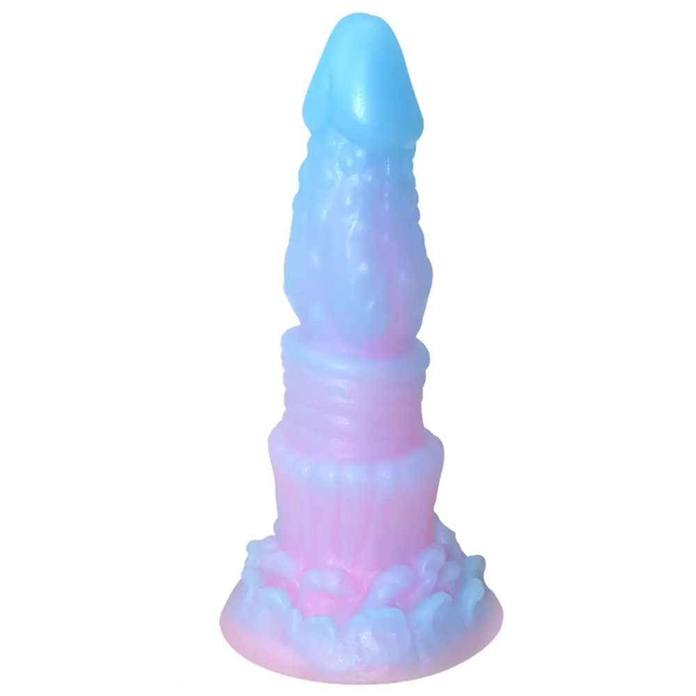 8.26in Silicone Soft Luminous Fantasy Dildo Woman Man Anal Sex Toy