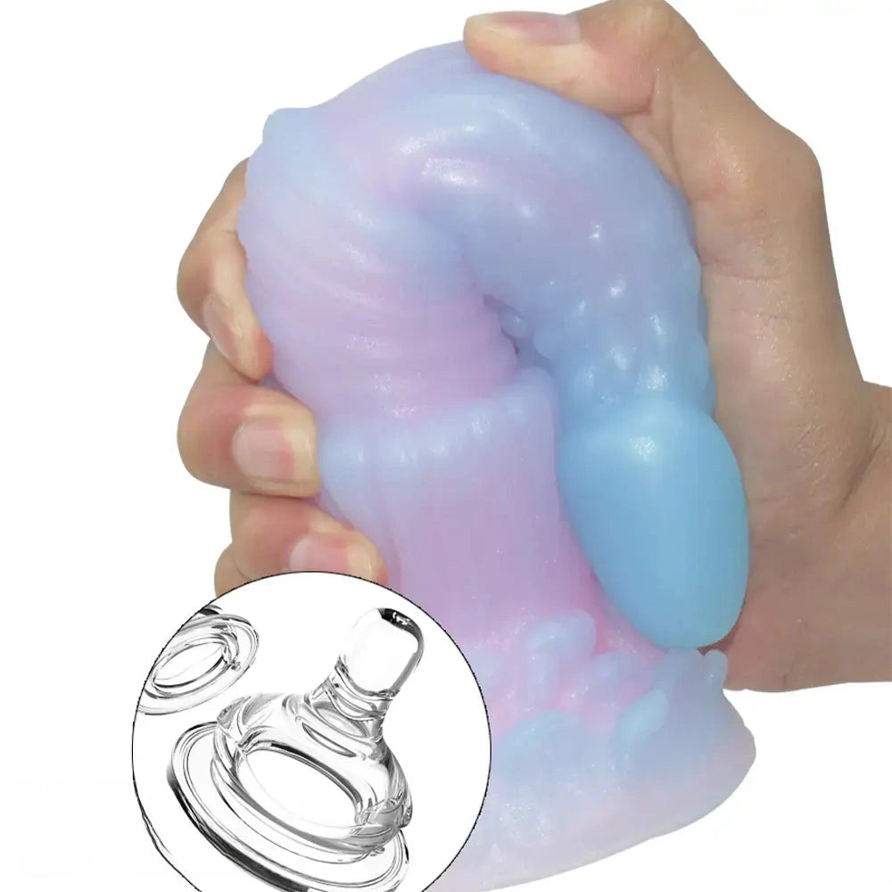 8.26in Silicone Soft Luminous Fantasy Dildo Woman Man Anal Sex Toy