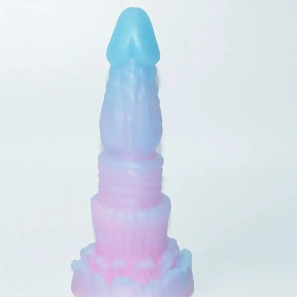 8.26in Silicone Soft Luminous Fantasy Dildo Woman Man Anal Sex Toy