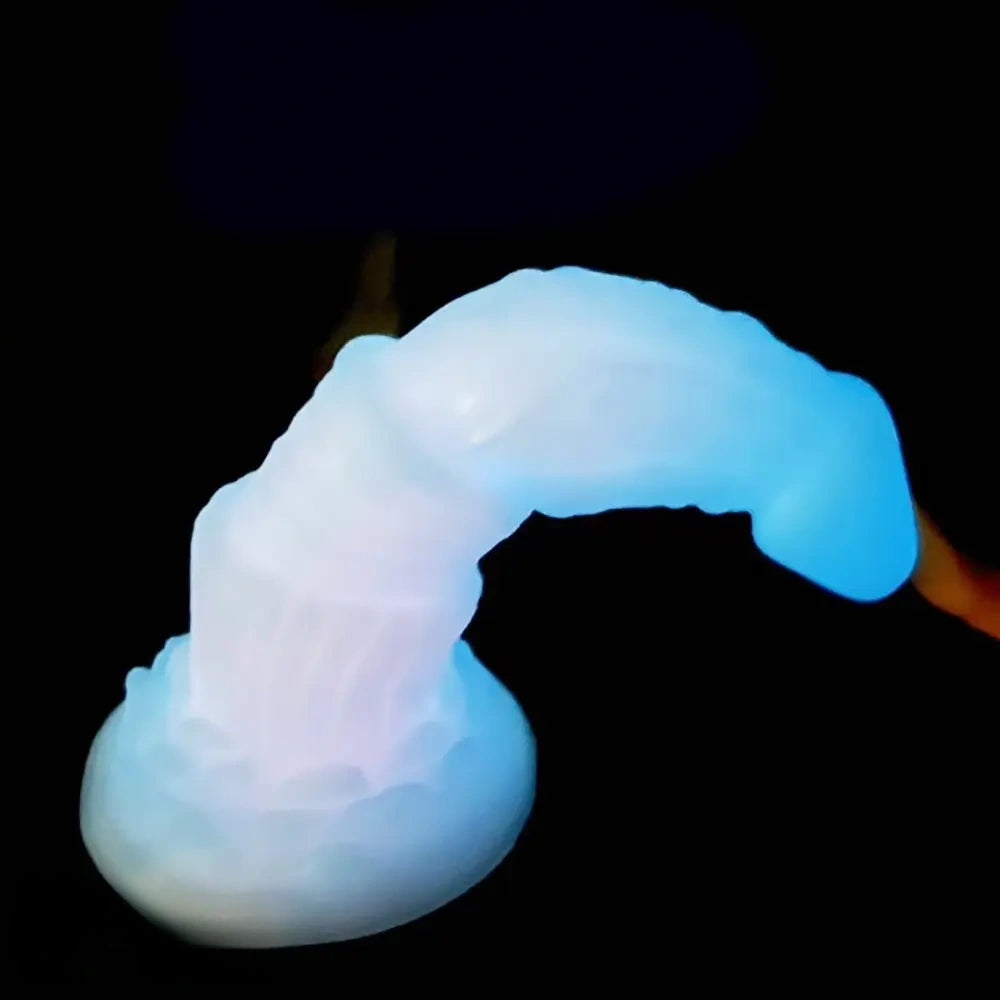 8.26in Silicone Soft Luminous Fantasy Dildo Woman Man Anal Sex Toy