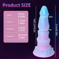 8.26in Silicone Soft Luminous Fantasy Dildo Woman Man Anal Sex Toy