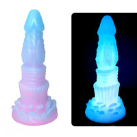 8.26in Silicone Soft Luminous Fantasy Dildo Woman Man Anal Sex Toy