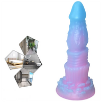 8.26in Silicone Soft Luminous Fantasy Dildo Woman Man Anal Sex Toy