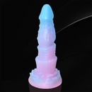 8.26in Silicone Soft Luminous Fantasy Dildo Woman Man Anal Sex Toy