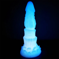 8.26in Silicone Soft Luminous Fantasy Dildo Woman Man Anal Sex Toy