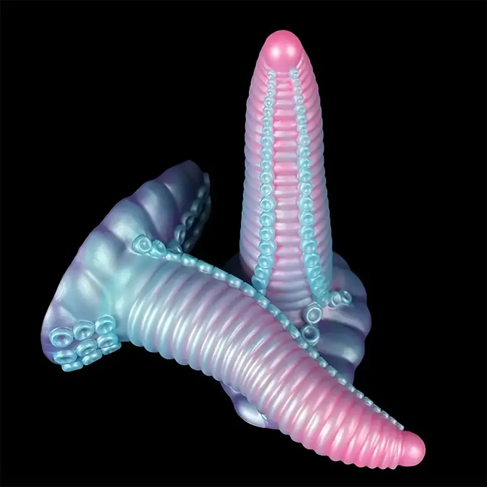 8.26in Silicone Thick Tentacle Dildo Monster Big Thread Soft Anal Plug