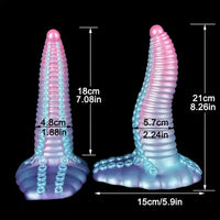 8.26in Silicone Thick Tentacle Dildo Monster Big Thread Soft Anal Plug