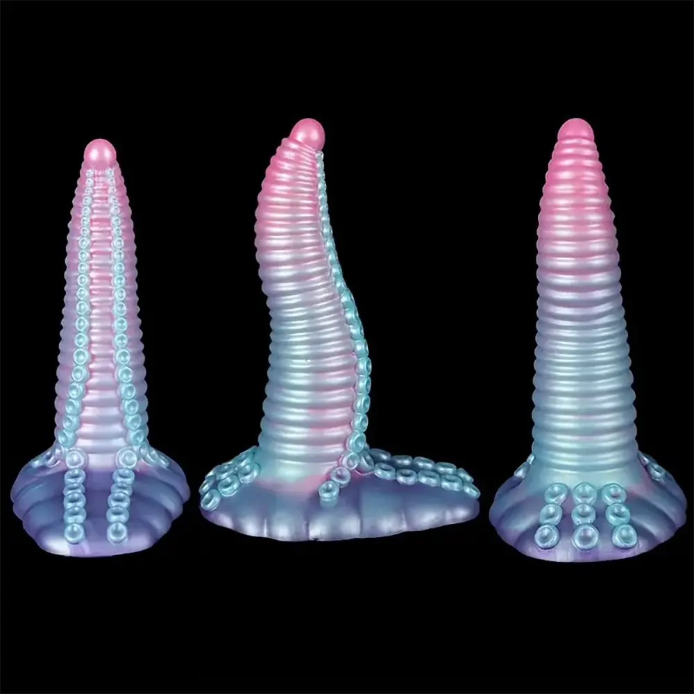 8.26in Silicone Thick Tentacle Dildo Monster Big Thread Soft Anal Plug
