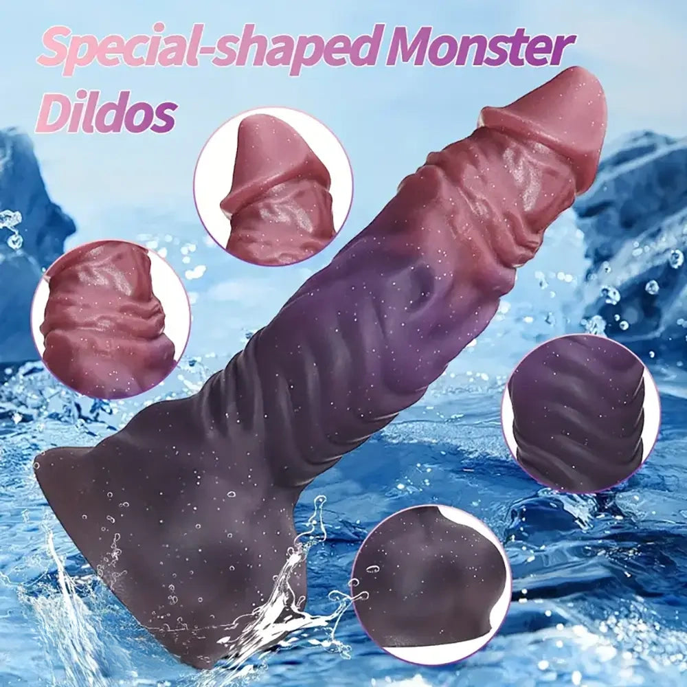 8.26in Silicone Weird Soft Realistic Penis Monster Cock Big Dildo