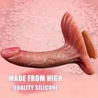 8.26in Soft Real Big Looking Silicone Women Dildo For Hand-Free Sex Play