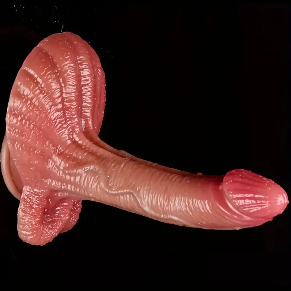 8.26in Soft Real Big Looking Silicone Women Dildo For Hand-Free Sex Play