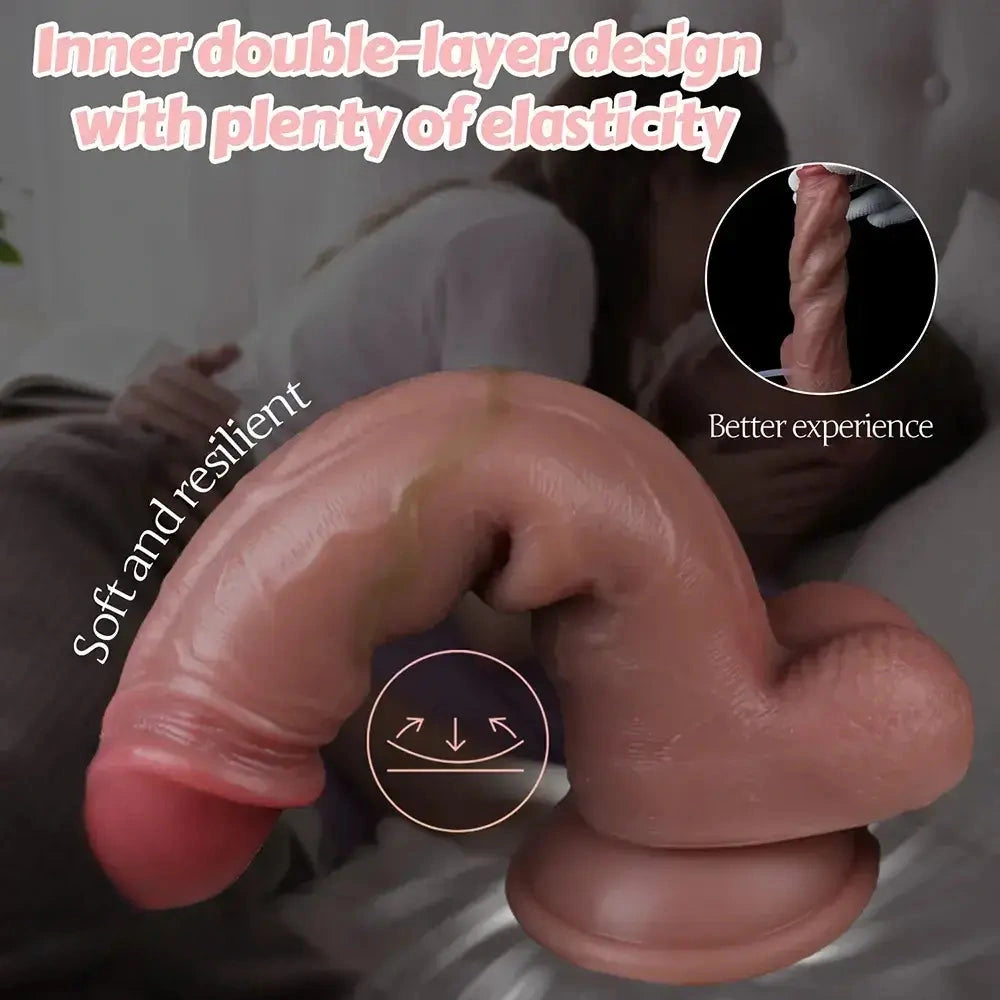 8.26in Strap on Ejaculating Dildo With Sliding Skin Sexual Wellness Product