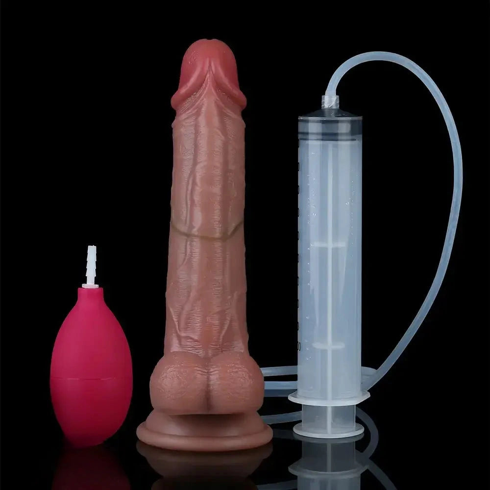 8.26in Strap on Ejaculating Dildo With Sliding Skin Sexual Wellness Product