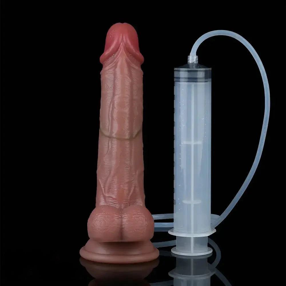 8.26in Strap on Ejaculating Dildo With Sliding Skin Sexual Wellness Product