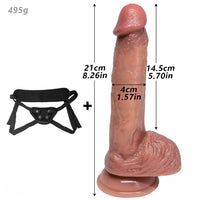 8.26in Strap on Silicone Soft Big Strap on Dildo For Anal Stimulation Love