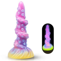 8.26in Tentacle Adult Toy Fantasy Dildo Glowing Octopus Silicone Dildo