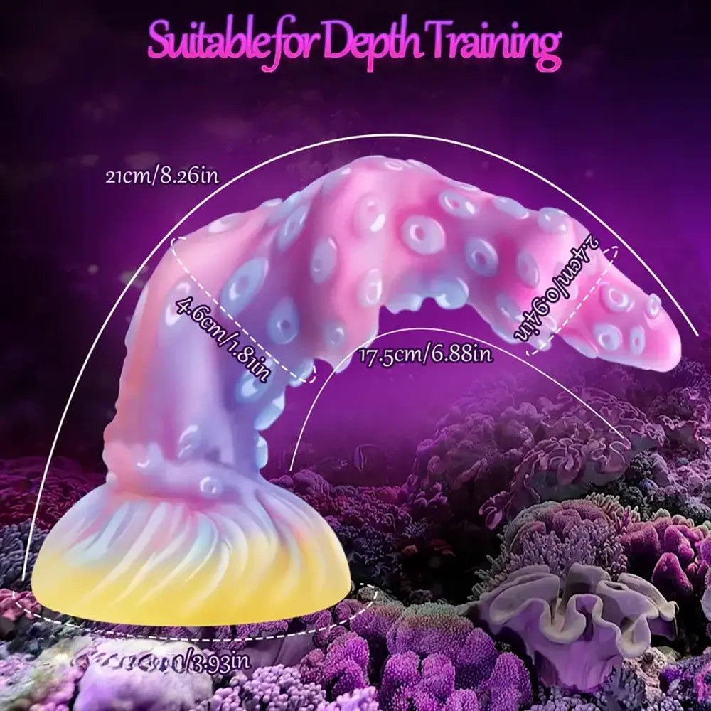 8.26in Tentacle Adult Toy Fantasy Dildo Glowing Octopus Silicone Dildo