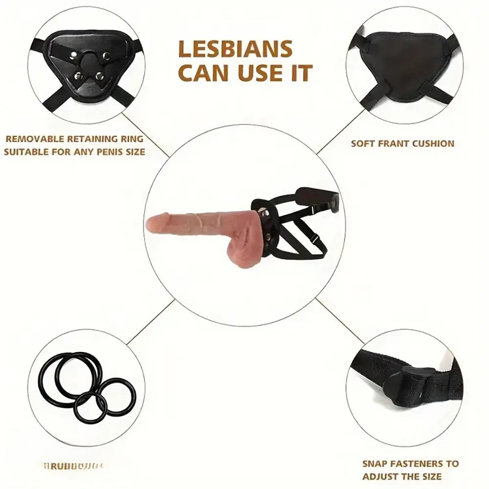 8.26in Wireless Vibrating Thrusting Heating Silicone Big Strap on Dildo