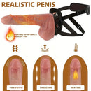 8.26in Wireless Vibrating Thrusting Heating Silicone Big Strap on Dildo
