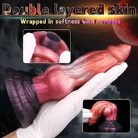 8.26in Wolf Animal Double Layer Silicone Soft Dildo Men Ass Sex Toy