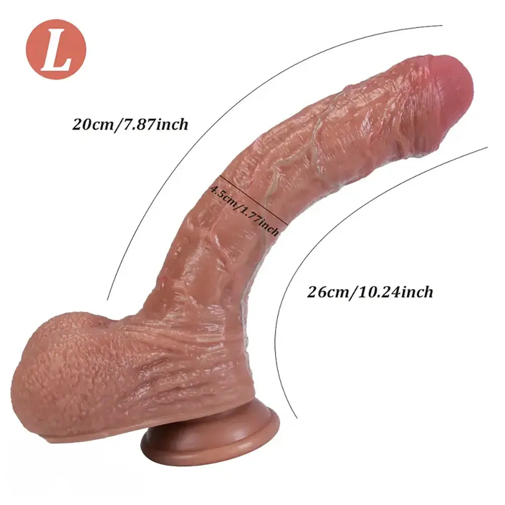 8.27in 10.24in Realistic Silicone Soft Uncut Dildo For Vaginal Sex Toy