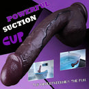 8.27in 10in Coffee Double Density Silicone Big Dildo For Hands-Free Games