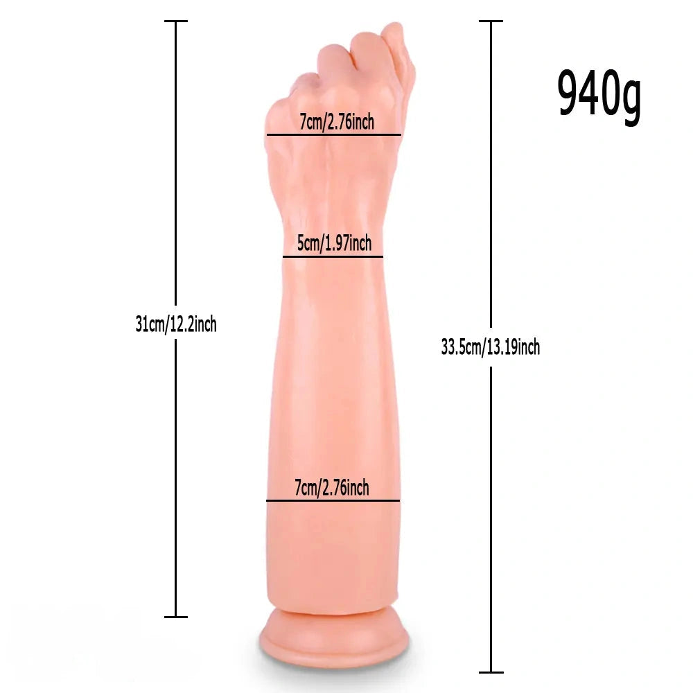 8.27in 13.19in 14.37in Big Hand Fist Thick Dildo For Anal Clit Expansion