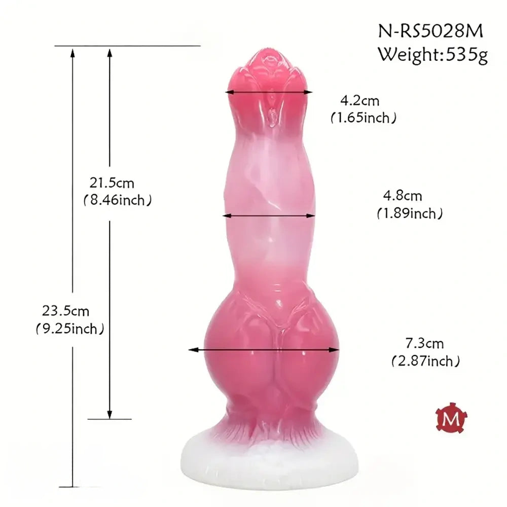 8.27in 9.25in 10.83in Realistic Silicone Big Dog Knot Prostate Dildo