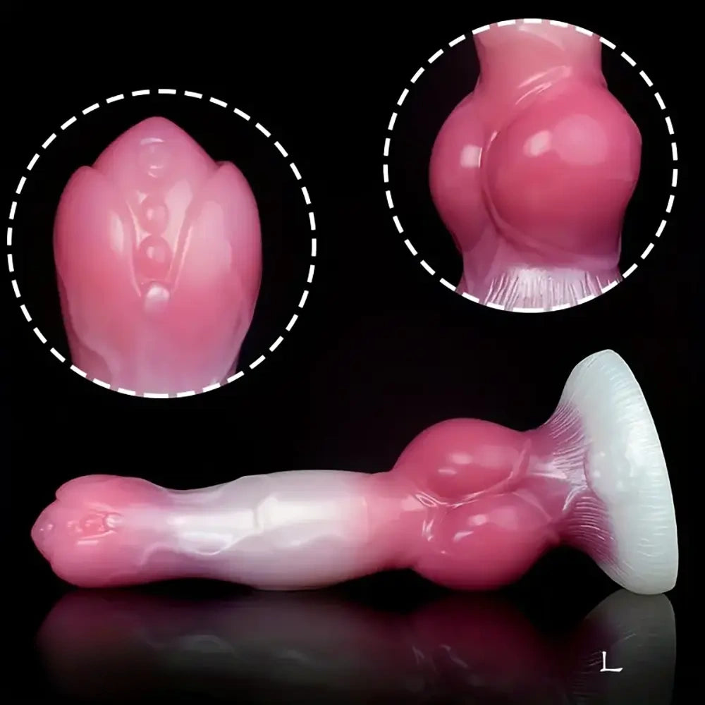 8.27in 9.25in 10.83in Realistic Silicone Big Dog Knot Prostate Dildo