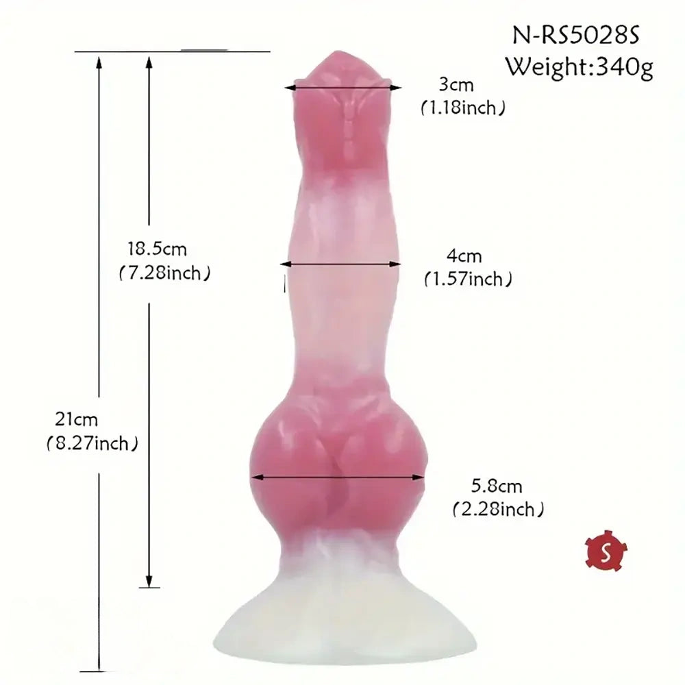 8.27in 9.25in 10.83in Realistic Silicone Big Dog Knot Prostate Dildo