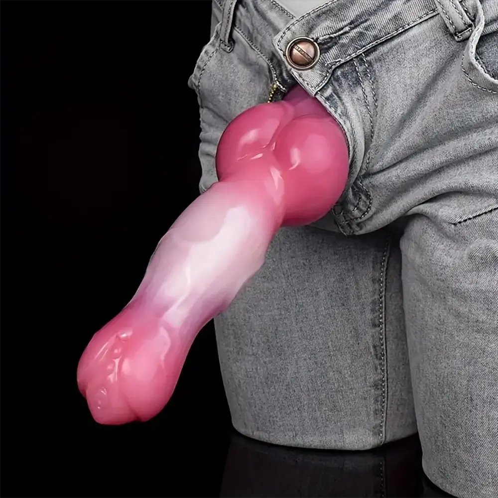 8.27in 9.25in 10.83in Realistic Silicone Big Dog Knot Prostate Dildo