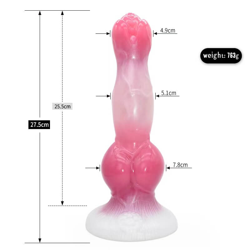 8.27in 9.25in 10.83in Realistic Silicone Big Dog Knot Prostate Dildo